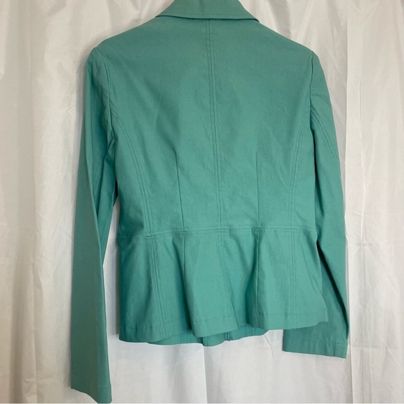 TRIBAL Women’s Teal Blue Fitted Utility Button Up Jacket Bronze Buttons Size‎ 10 - Picture 10 of 12
